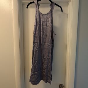 Leith Metallic Satin Purple Dress